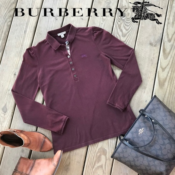 Burberry Tops - Burberry Brit Long Sleeve Button Polo M